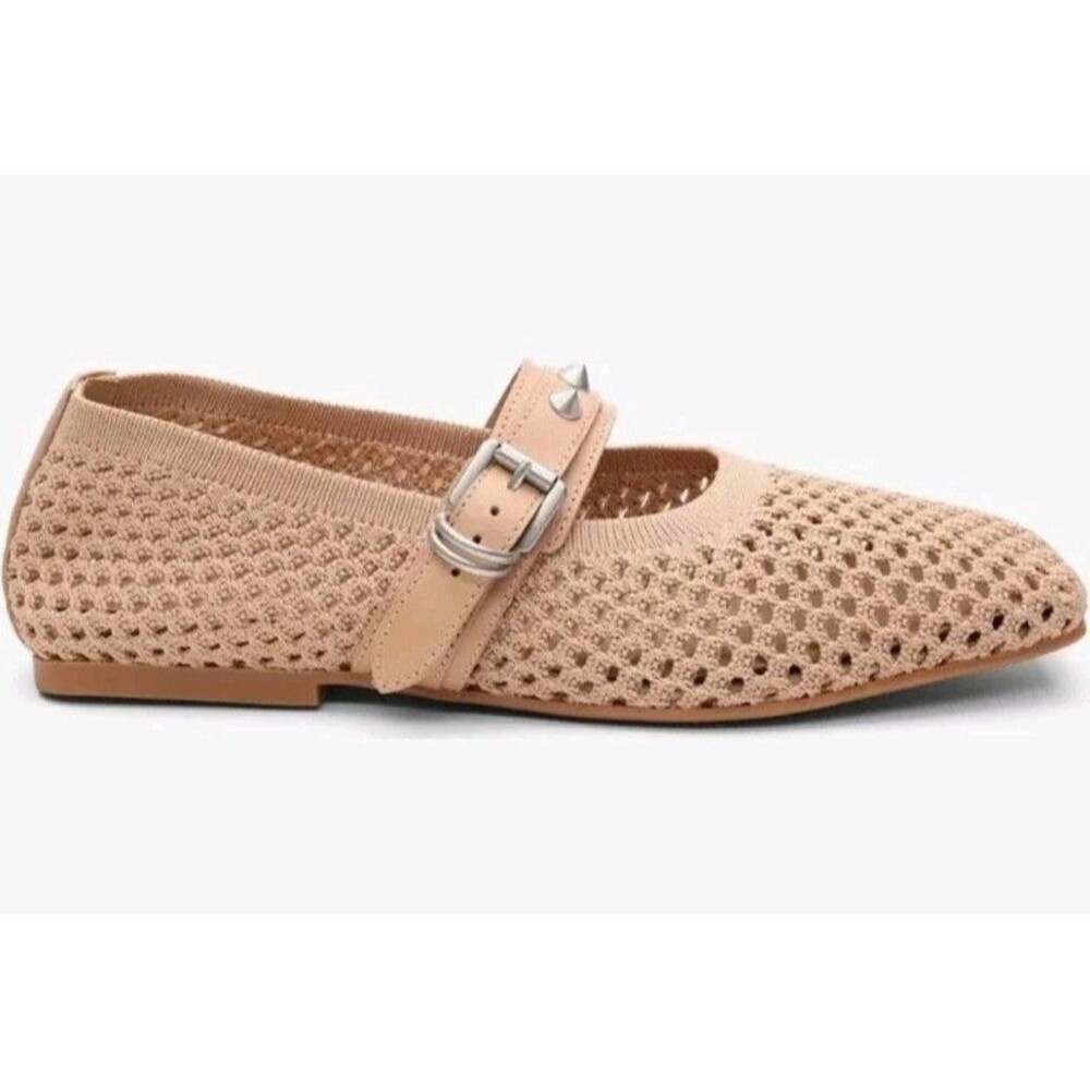 EU36 - Sz6 - Ash Women's Bijoux Buckled Mary Jane Flats Tan MSRP $325